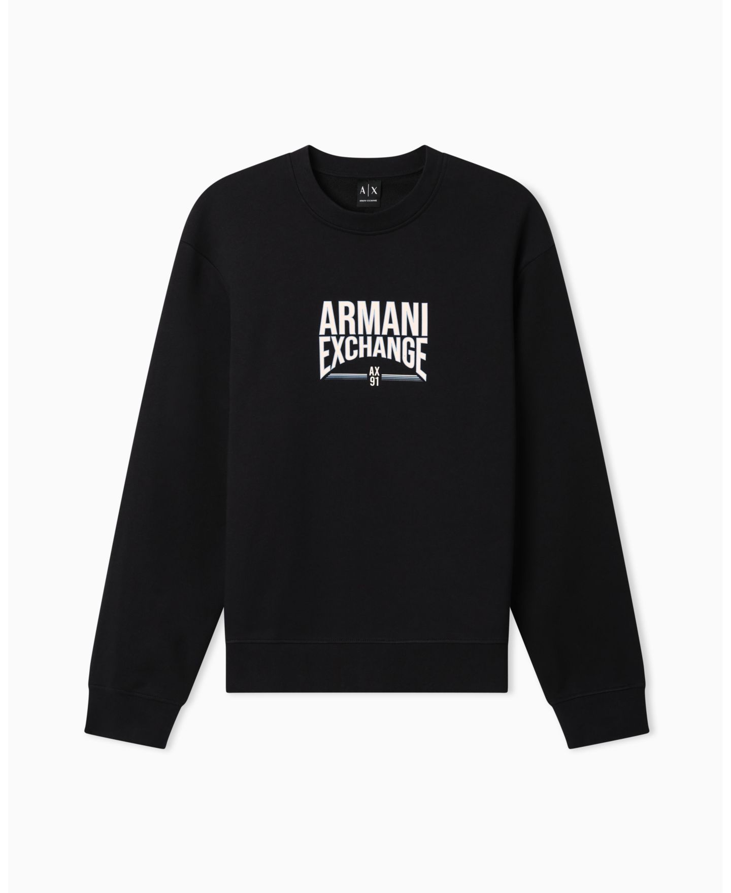 Мужской свитшот A|X Armani Exchange Fleece Retro Crewneck, цвет: Глубокий тёмно-синий — фото 5
