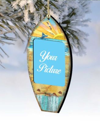 Surfboard Picture Frame Ornament Set of 2
