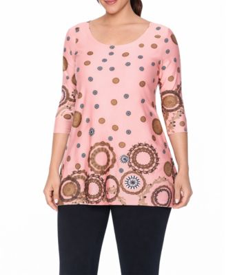 Women's Printed Sleeve Flowy Tunic Top