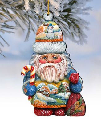 Whimsical Winter Wonders Santa Wooden Ornaments, Set of 2