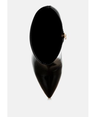 Womens Gaias Fantasy Heel Patent Faux Leather Boots