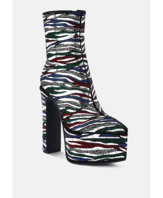 Womens cartier pattern embellishment platform boots