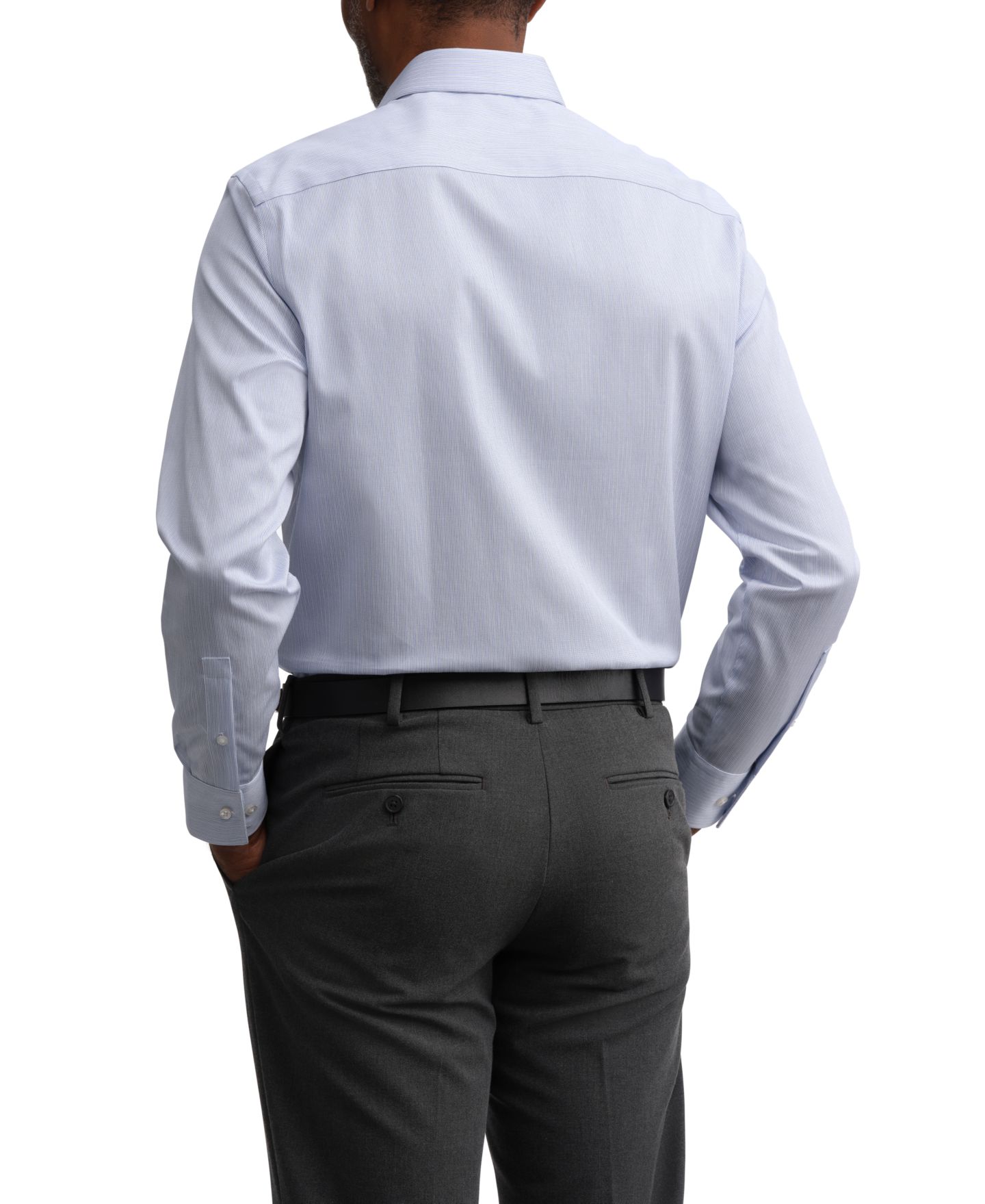Мужская рубашка Calvin Klein Refined Cotton Stretch, Slim Fit Dress Shirt, цвет: Синий — фото 2