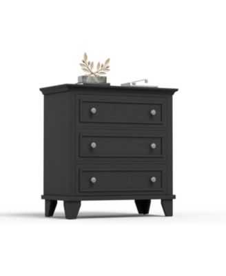 3 Drawer Dresser 32 Inch Wide Chest Storage Organizer with Metal Handles Small Cabinet for Bedroom