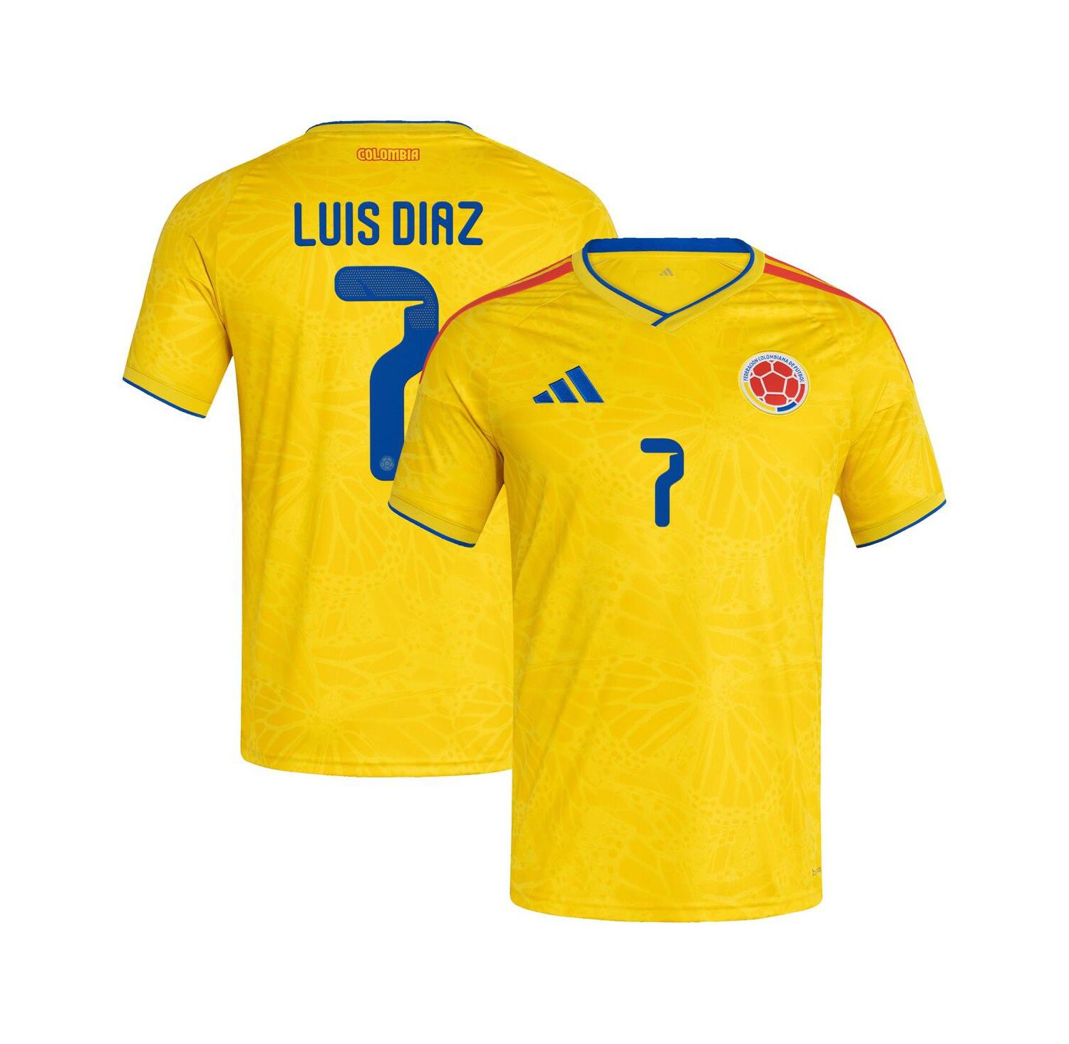 Men's Luis Diaz Yellow Colombia National Team 2026 Home Replica Jersey