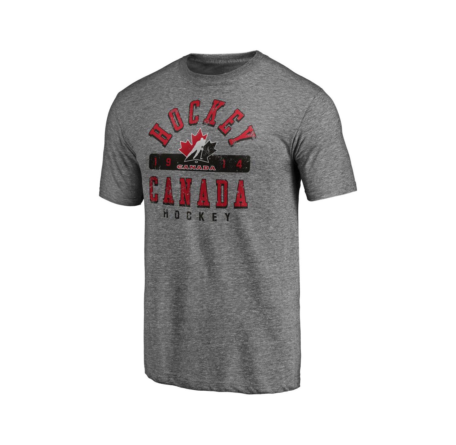 Men's Heather Gray Hockey Canada Drop the Gloves Tri-Blend T-Shirt