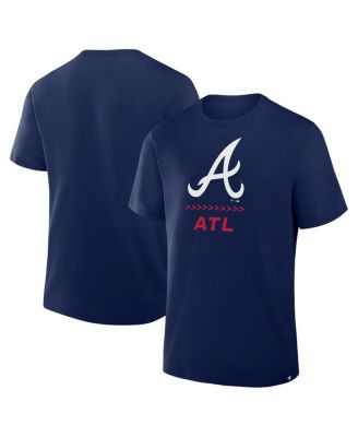 Men's Navy Atlanta Braves Clubhouse Legacy Side Swipe T-Shirt