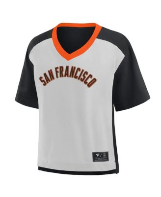 Women's Black/Graphite San Francisco Giants Oversized Race To Win V-Neck T-Shirt