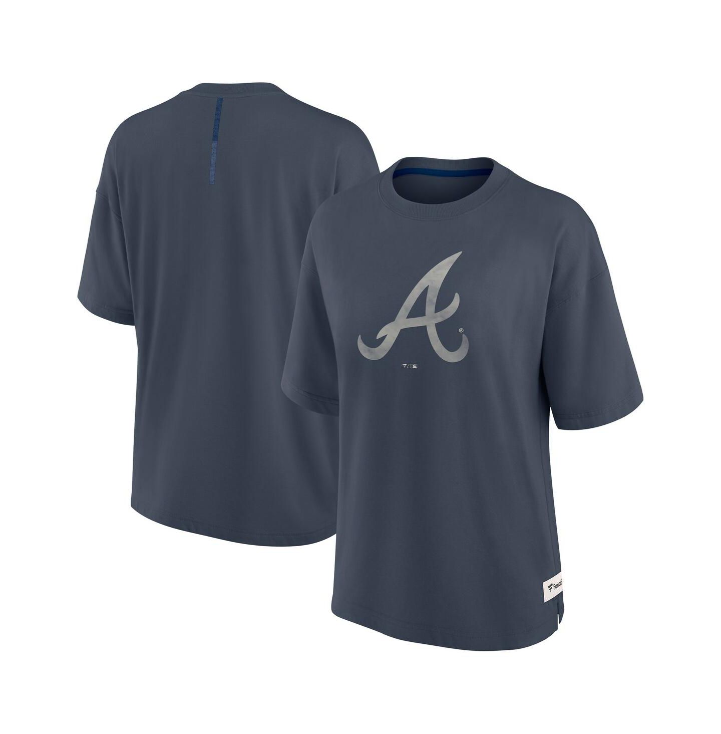 Женская футболка Fanatics Blue Atlanta Braves Oversized Elements Raw Edge Future Ground — фото 1