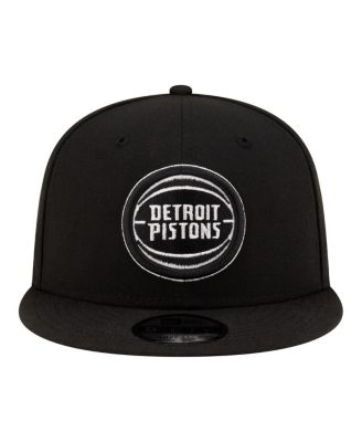 Men's Black/White Detroit Pistons Team 9FIFTY Snapback Hat