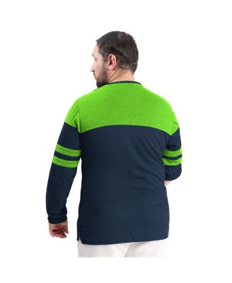 Men's College Navy/Neon Green Seattle Seahawks Adaptive Outlast Long Sleeve T-Shirt