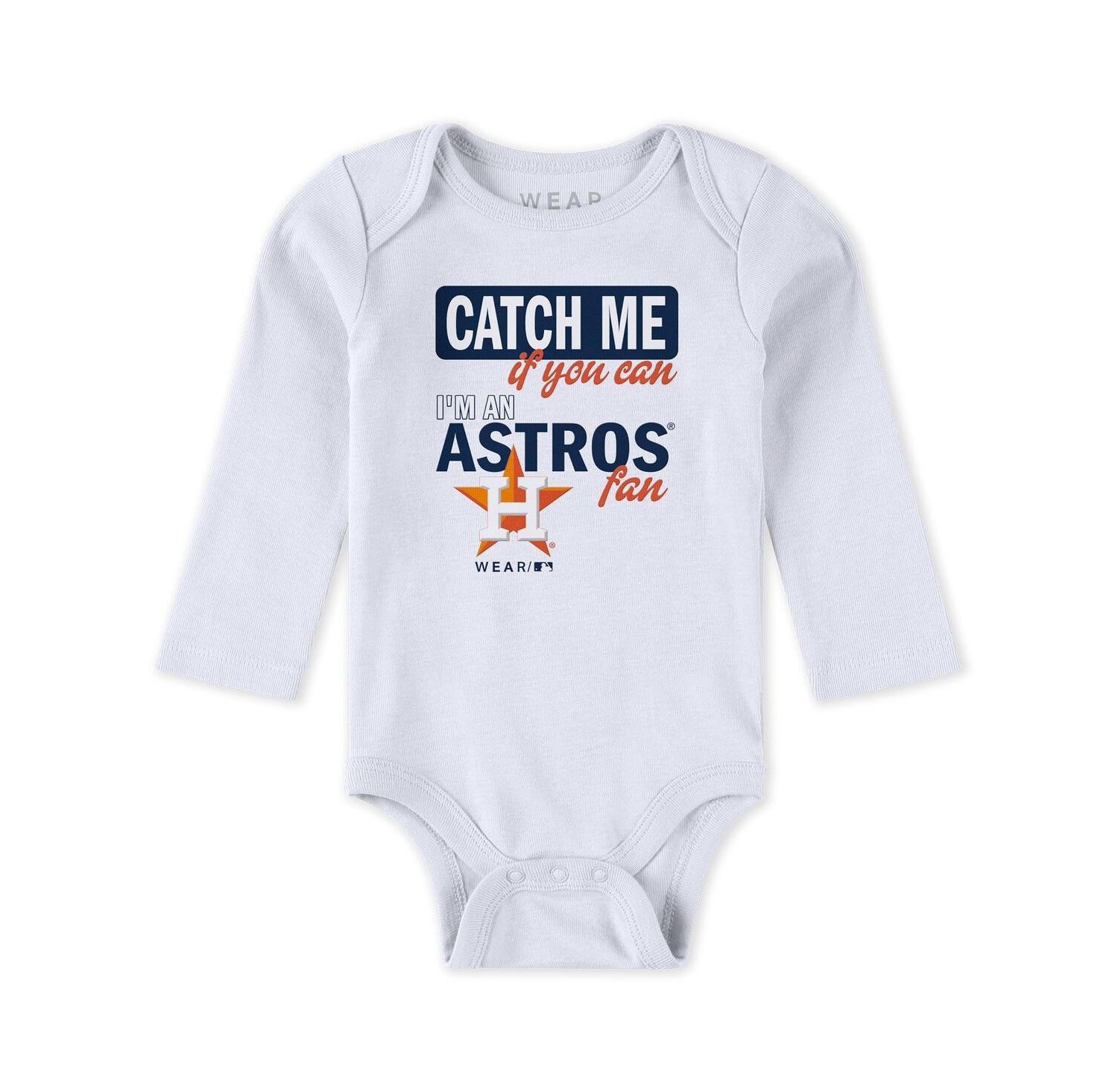 Baby Boys and Girls Heather Gray/White/Navy Houston Astros Turn Me Around Bodysuits & Pants Set