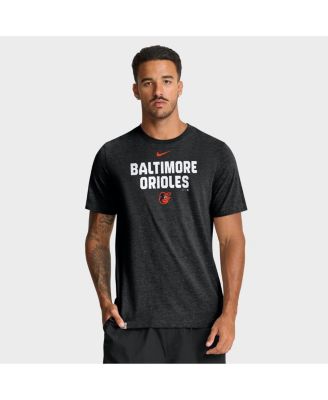 Men's Heather Black Baltimore Orioles Stacked Tri-Blend T-Shirt