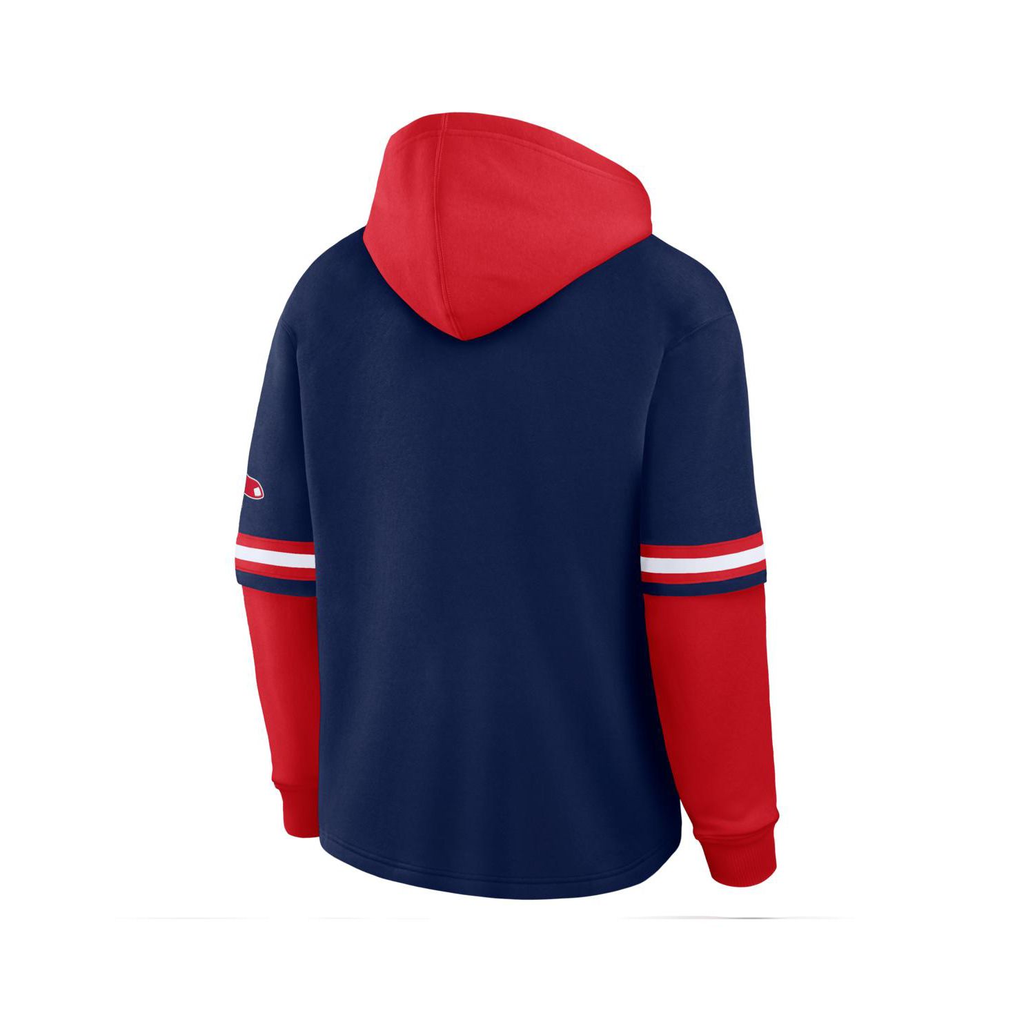 Men's Navy/Red Boston Red Sox Oversized Fire Speed Layered Hoodie