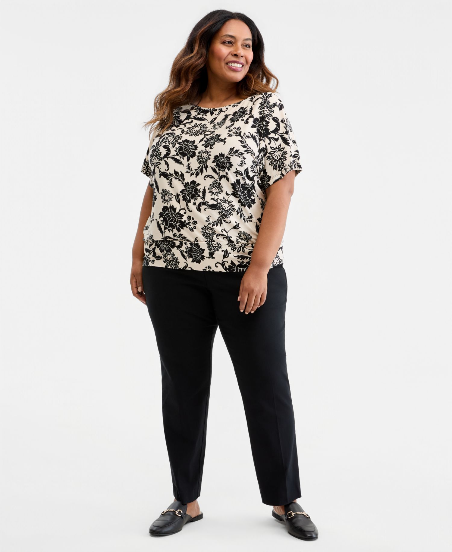 Petite Bianca Floral Banded-Hem T-Shirt