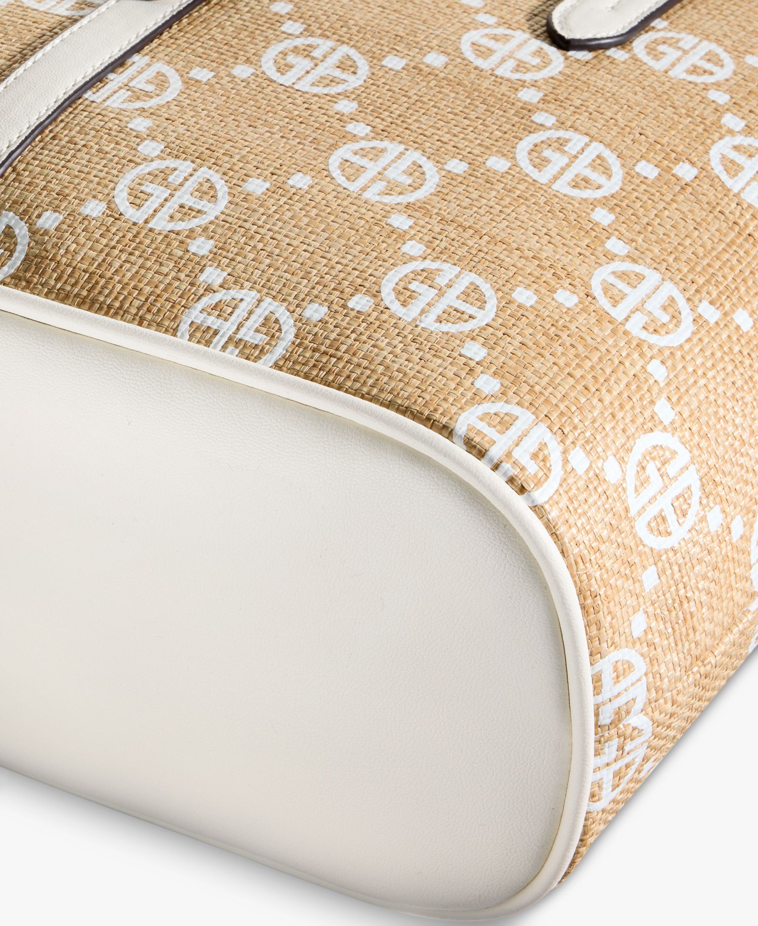 Belted Monogram Straw Tulip Tote Bag