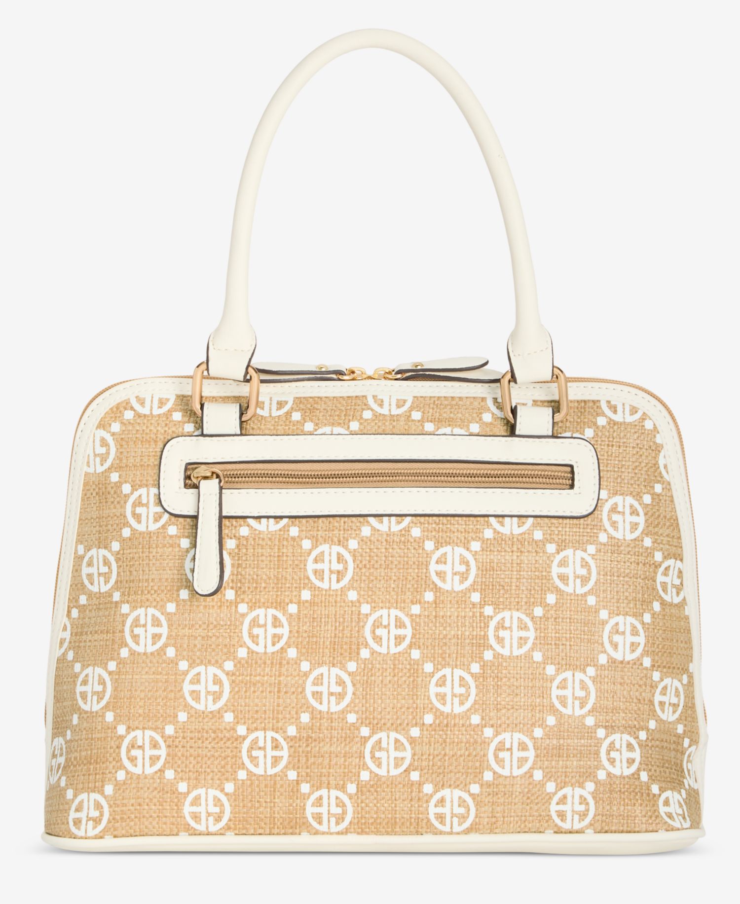 Belted Monogram Straw Dome Satchel