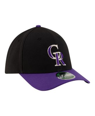 Men's Black Colorado Rockies Alternate Player Replica 39THIRTY M-Crown Flex Hat