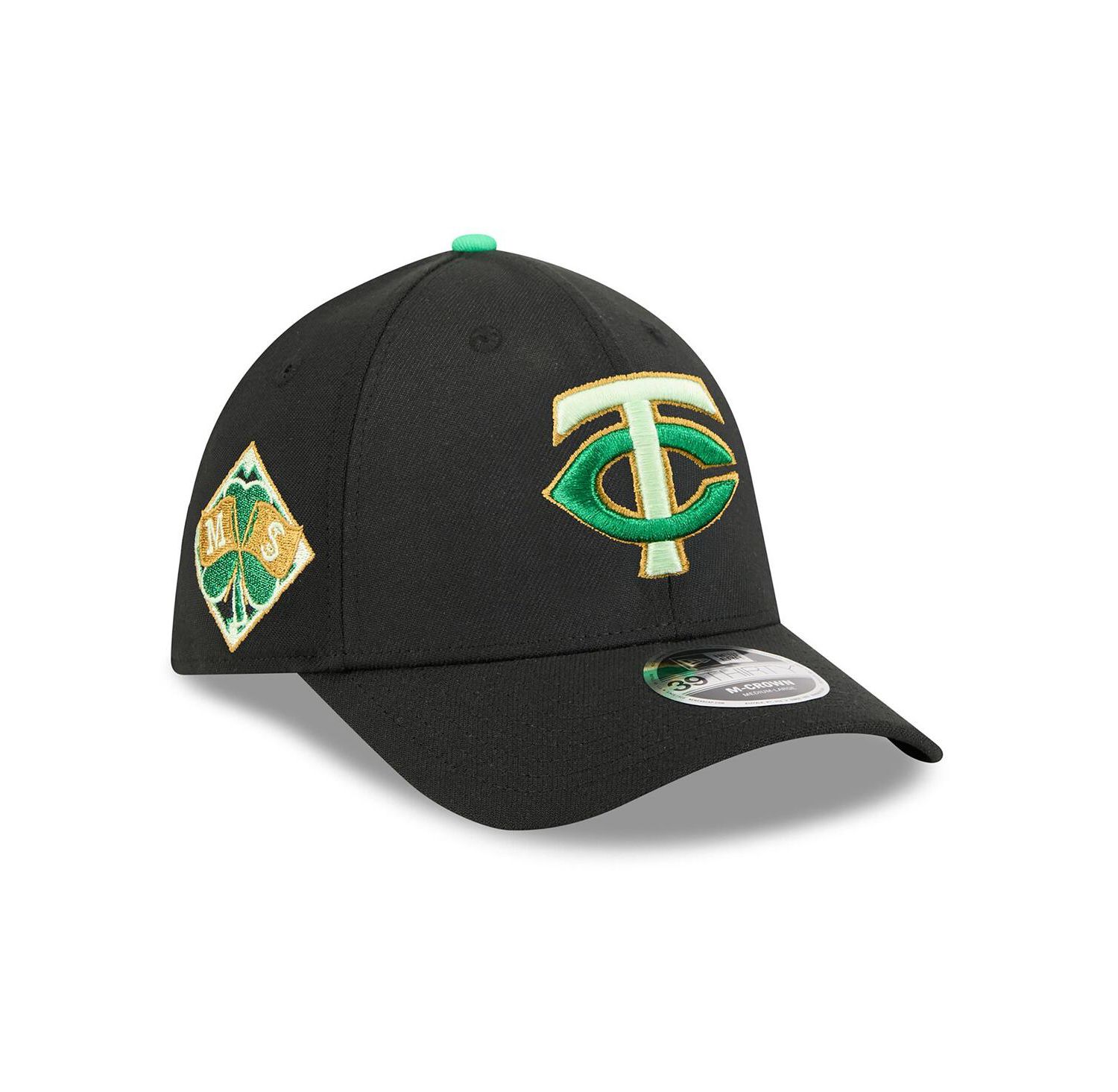 Men's Black Minnesota Twins 2026 St. Patrick's Day 39THIRTY Flex Hat