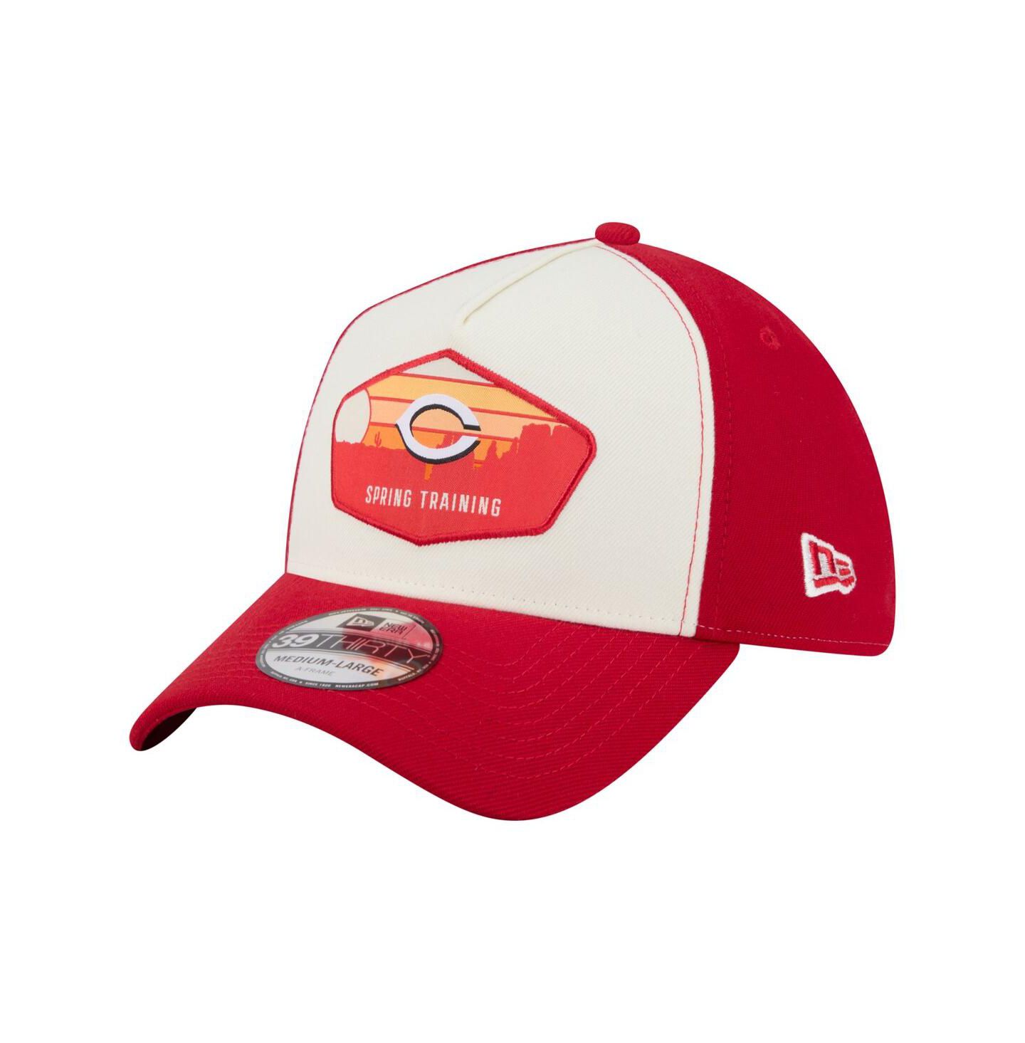 Мужские головные уборы New Era Stone Cincinnati Reds 2026 Spring Training Fan Pack Gradient 39THIRTY Flex Hat — фото 1