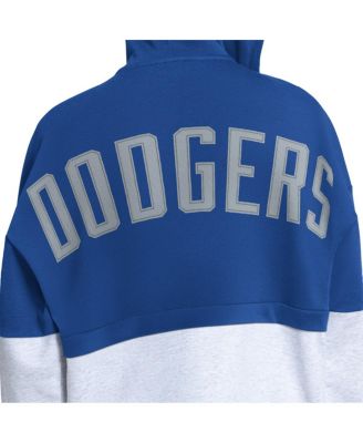 Women's Royal/Heather Gray Los Angeles Dodgers Wishbone Full-Zip Hoodie