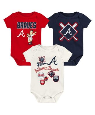 Baby Boys and Girls 3-Piece Atlanta Braves Home Plate Creeper Set