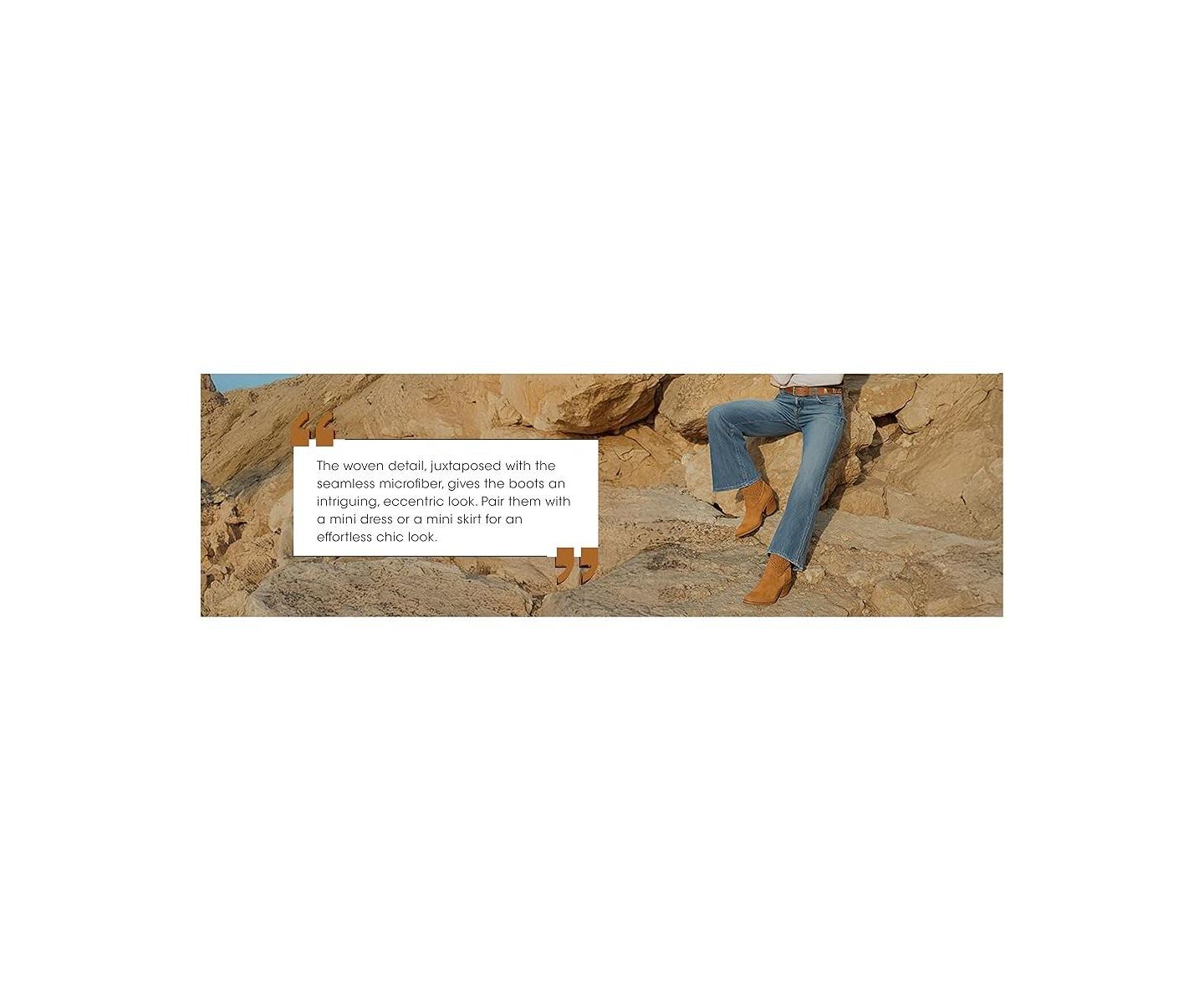 Женские ботинки London Rag Bimmy Woven Pointy Western, цвет: Бежевый / Хаки — фото 3