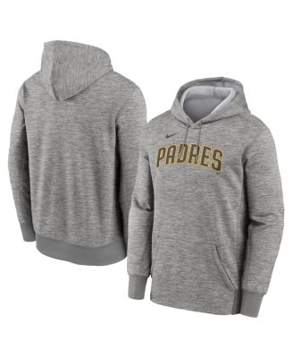 Men's Heather Gray San Diego Padres Primary Wordmark Therma Hoodie
