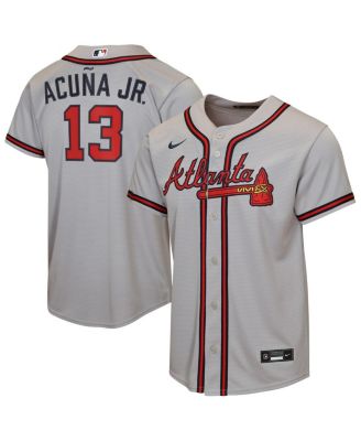 Big Boys and Girls Ronald Acu&ntilde;a Jr. Gray Atlanta Braves Road Replica Jersey