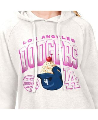 Women's Cream Los Angeles Dodgers Ice Cream Angel Raglan Fleece Hoodie