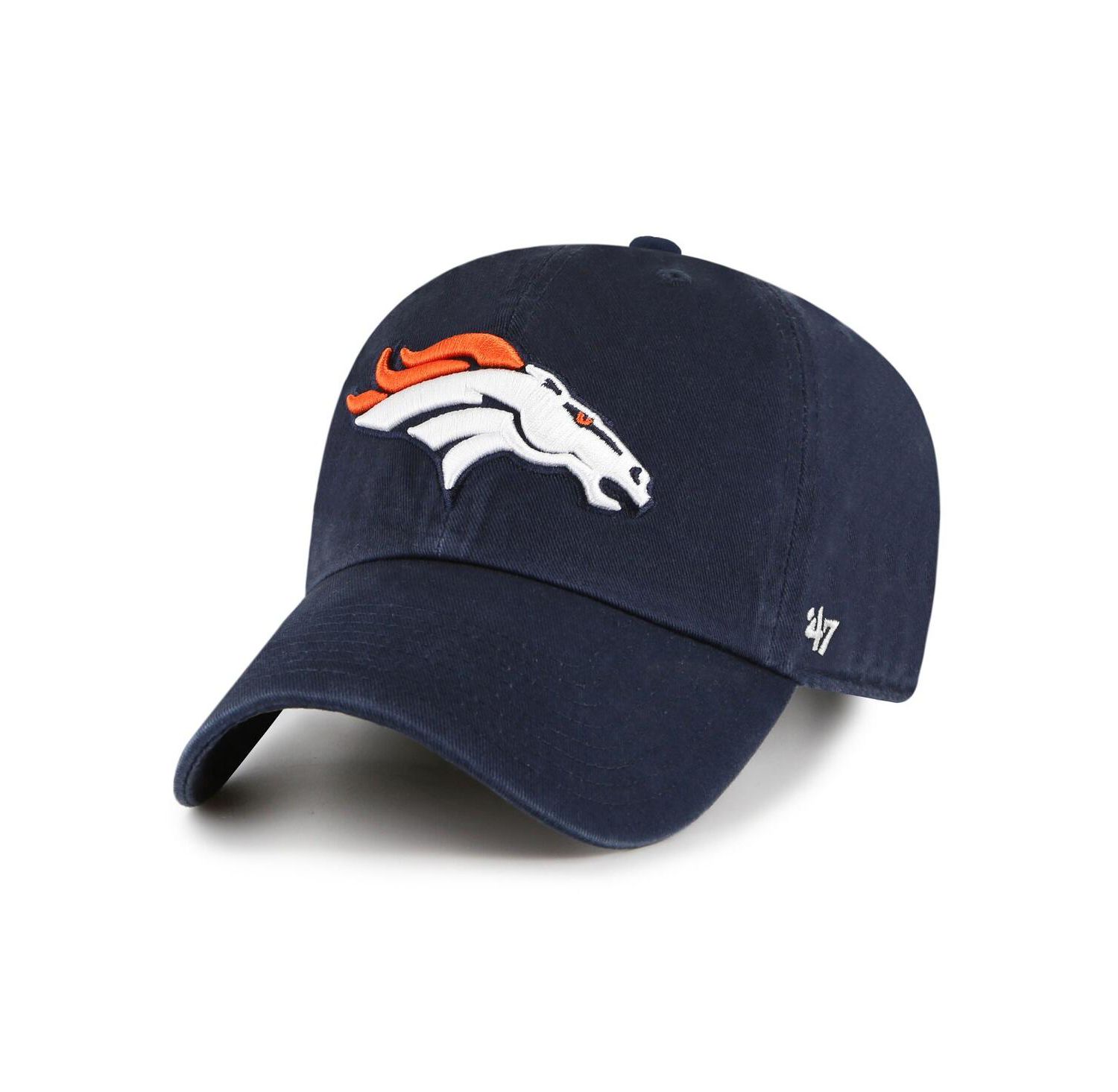 Men's Navy Denver Broncos Clean Up Adjustable Hat