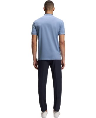 Men's Stretch-Cotton Stripe Trim Polo Shirt