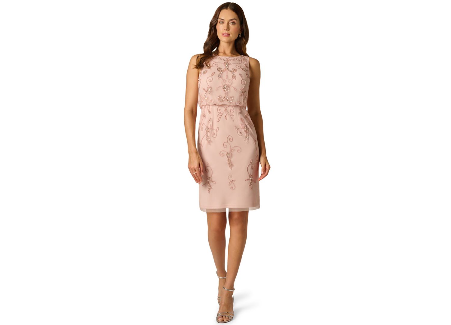 Women's Bead Detail Boat Neck Dress