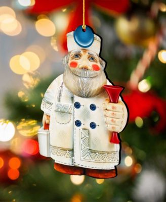 Doctor Santa Wooden Ornament