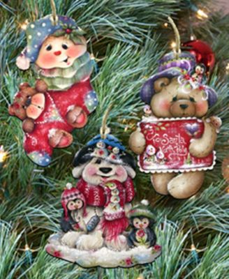 Christmas by Jamie Mills Price Holiday Wooden Ornaments, Set of 3