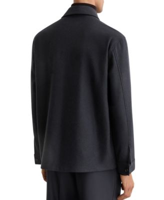 Men's Wool-Blend Patch-Pocket Overshirt