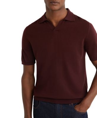 Men's Merino Wool Open Collar Polo Shirt