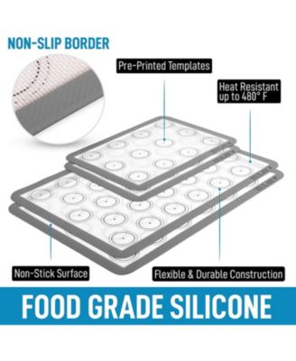 Reusable Silicone Baking Mats with Pre-printed Design (Set of 4)