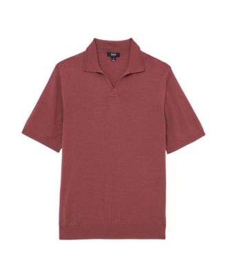 Men's Merino Wool Open Collar Polo Shirt