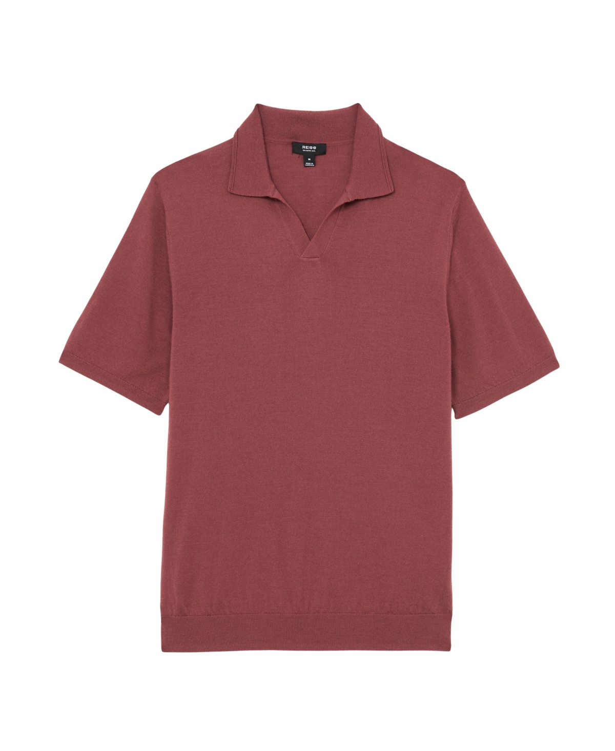 Reiss Men's Duchie Merino Wool Open Collar Polo Shirt