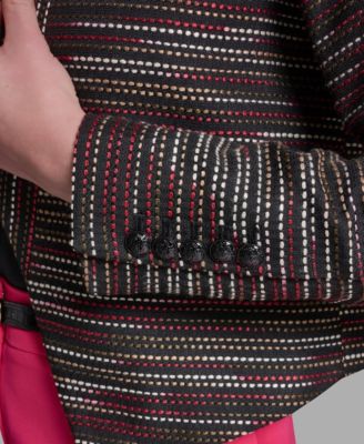 Women's Textured Open-Front Collared Jacket