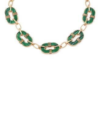 Malachite Link Reversible Bib Necklace