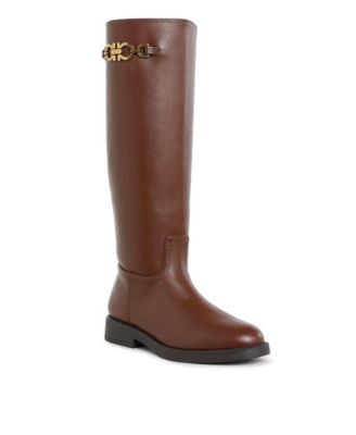 Womens Kiang Metal Chain Link Detail Calf Boots