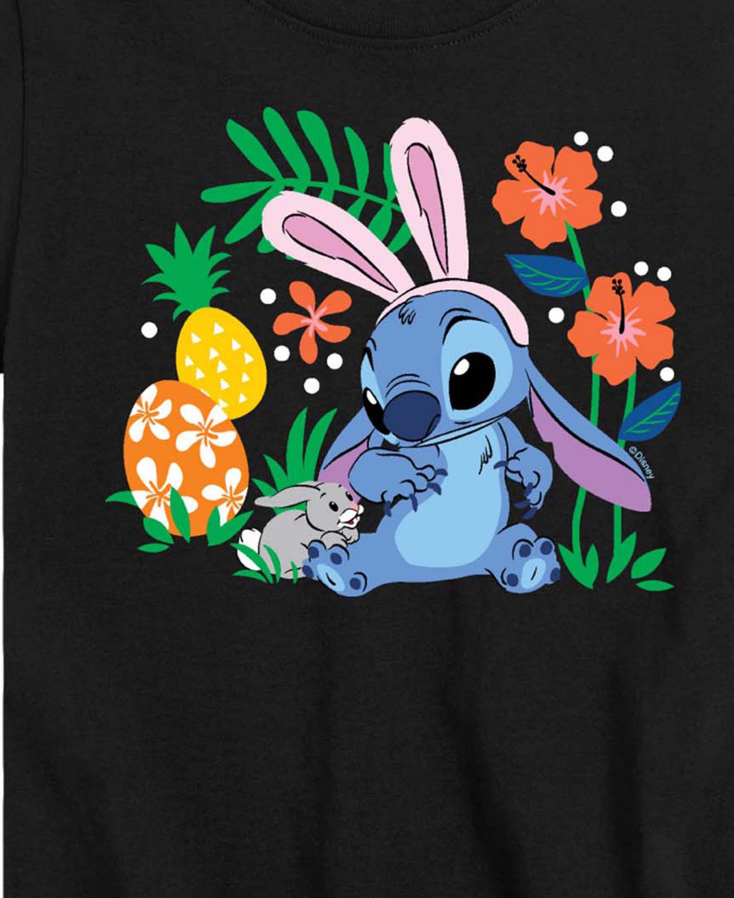Футболка Hybrid Lilo & Stitch Bunny Flowers Short-Sleeve Graphic для мальчиков, цвет: Чёрный — фото 3