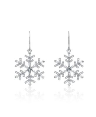 Chic CZ Snowflake Drop Earrings