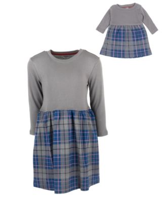 Big Girls Matching Doll 100% Cotton Long Sleeve Skirt Dress