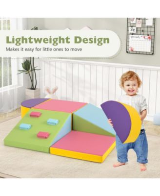 6-Piece Toddler Soft Play Set with Climbing Triangle & Ramp