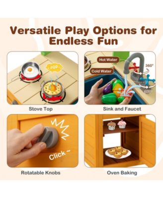 Outdoor Mud Kitchen Playset for Boys & Girls 3+ Years, Safe and Fun Pretend Toy