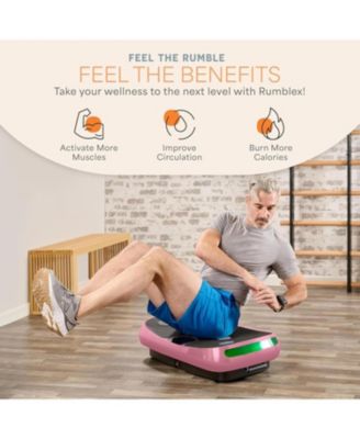 Rhythm 4D Vibration Plate Exercise Machine – Whole Body Workout Platform with Handles, Triple Motors & Remote