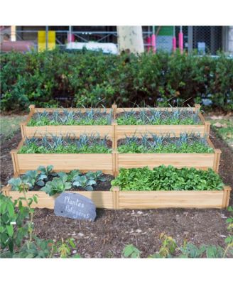 Wooden Raised Garden Bed Divisible Planter Box Wood